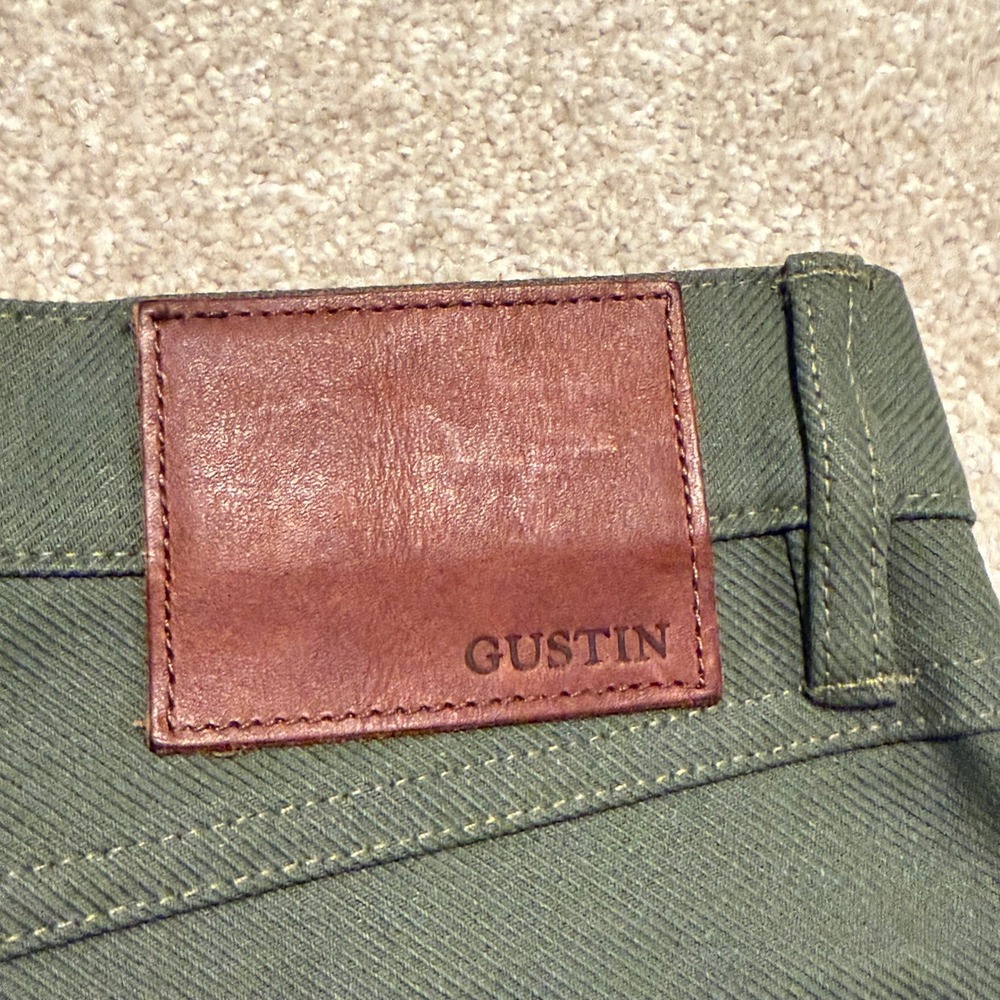 Gustin Jeans Mens 30 California Skinny Olive Green Button Fly NWOT - Picture 9 of 10